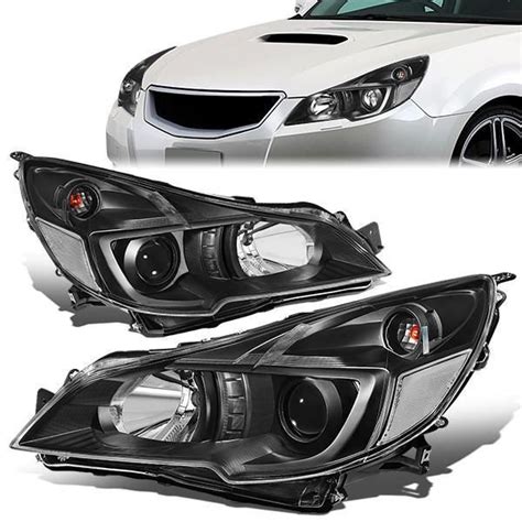 10 14 Subaru Outback Legacy Projector Headlights Black Housing Clear Corner Subaru Outback