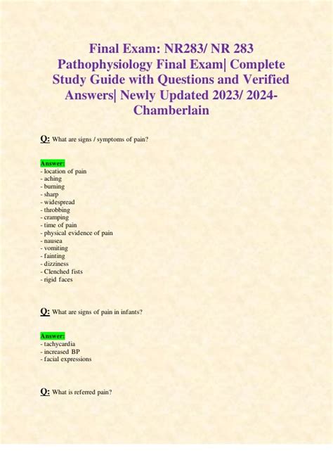 Final Exams Nr Nr Pathophysiology Latest Updates