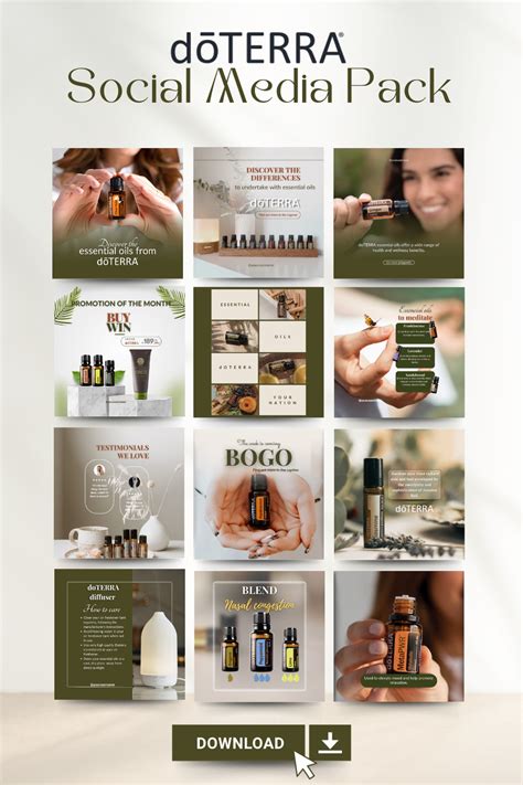 Essential Oil Doterra Instagram Templates Pack For Wellness Advocates