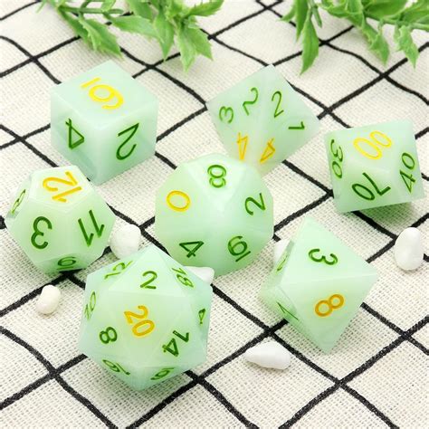 Dnd Juego De Dados Con Bordes Afilados Piezas De Dados Dnd Verde