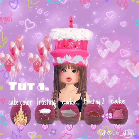 Cake Hat Dti Dress To Impress Cake Flavors Outfit Aesthetic Pink White