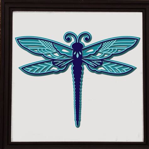 3d Layered Design Dragonfly Mandala Svg File Multi Layered Etsy