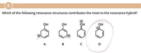 Solved 5 Which Of The Following Resonance Structures Chegg