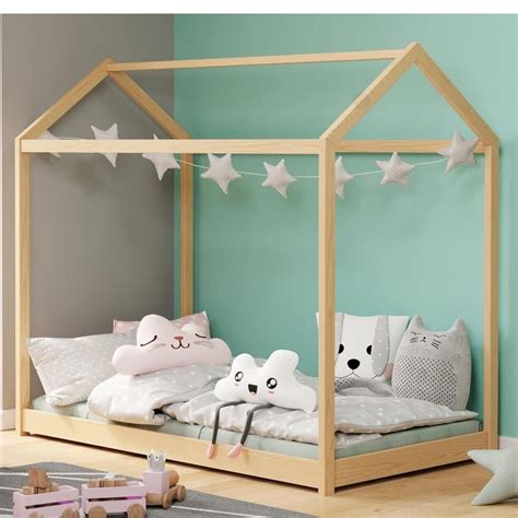 Lit Enfant X Cm Style Cabane En Bois De Pin Massif Naturel Hut