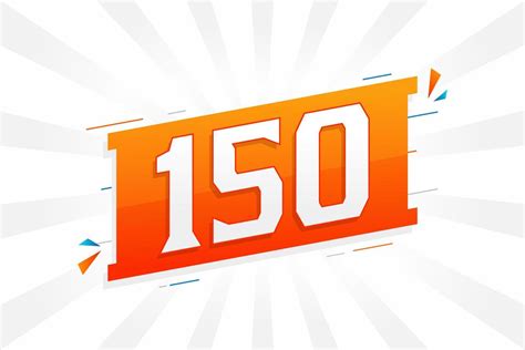 150 Number Vector Font Alphabet Number 150 With Decorative Element