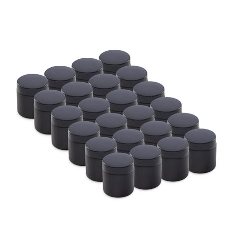 4 Oz Black Frosted Glass Jars With Black Lids 24 Pack