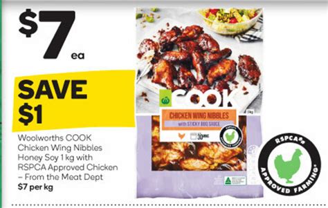 Woolworths Cook Chicken Wing Nibbles Honey Soy 1kg With Rspca Approved Chicken Offer At Woolworths