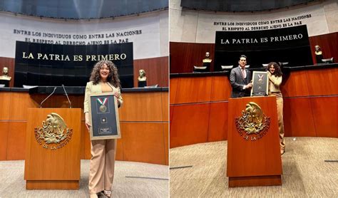 Cesia Sáenz recibe reconocimiento por su trayectoria artística en México