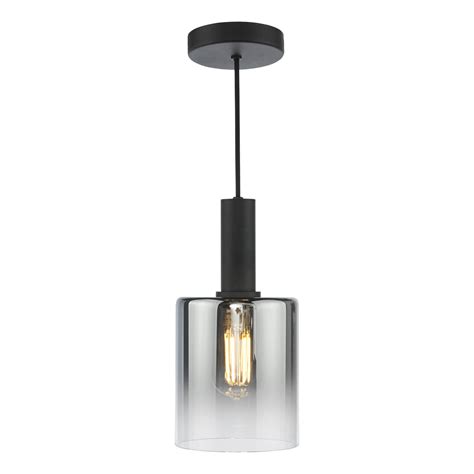 Striking 1 Light Ombre Smoked Glass Shade Pendant Stillorgan Decor