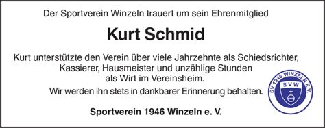 Traueranzeigen Von Kurt Schmid Schwarzw Lder Bote Trauer