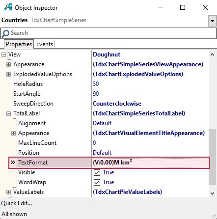 Vcl Charts Doughnut View Tutorial Step Configure Value And Total