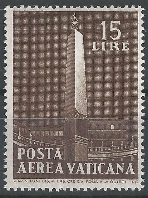 319 Flugpostmarke Vaticane 15 Lire Briefmarken