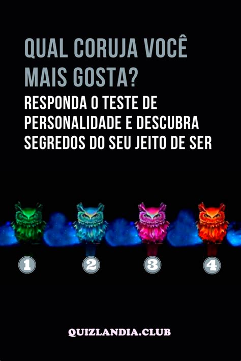 Qual coruja você mais gosta Resolva o teste de personalidade e