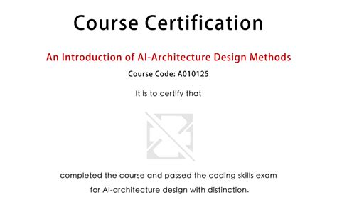 Certification Of AI Architecture Design Methods Course ARCHIFORD