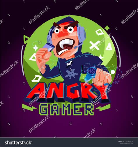 Angry Gamer Logo Gamer Logo Concept Stock Vector Royalty Free