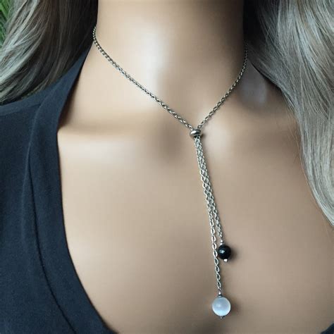 Selenite Black Tourmaline Necklace Adjustable Selenite Etsy