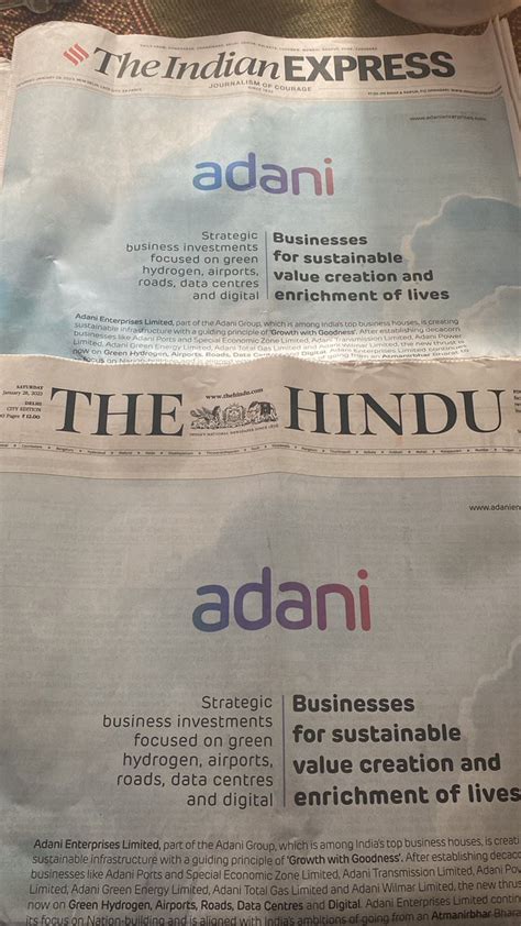 Jio Biden On Twitter Rt Mnshap Front Page Adani Ads Across Newspapers