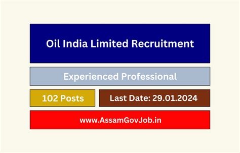 Oil India Recruitment 2024 For 102 Experienced Professional Vacancy