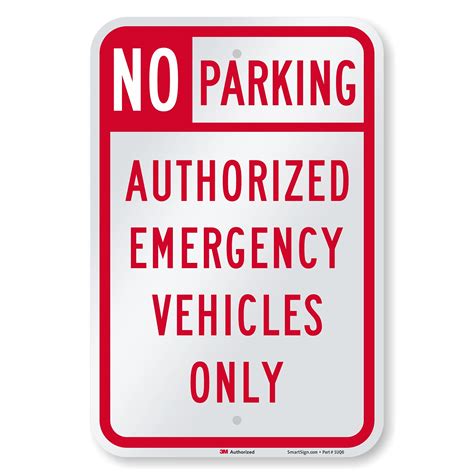 Smartsign M Engineer Grade Reflective Sign Legend No Parking