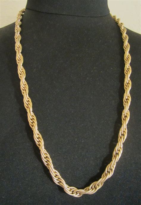 Vintage Monet Gold Tone Necklace Rope Style Design Circa