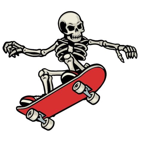 Skull Skateboarding Do The Ollie Trick Premium Vector Freepik