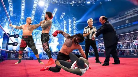 Roman Reigns And Solo Sikoa Brutal Attack Jey Uso And Jimmy Uso Smackdown