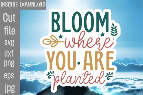 Bloom Where You Are Planted Svg Cut File Graphic By Simacrafts