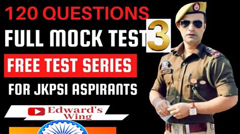 JK Police Sub Inspector Full Length Mock Test 3 All Sections