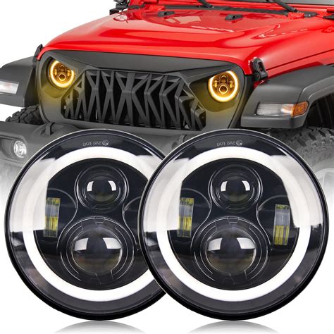 UNI SHINE 7 Inch LED Headlight Round H6024 Led Headlight White DRL