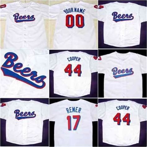 Xflsp Doug Remer 17 Joe Coop Cooper 44 Baseketball Beers Movie Jersey