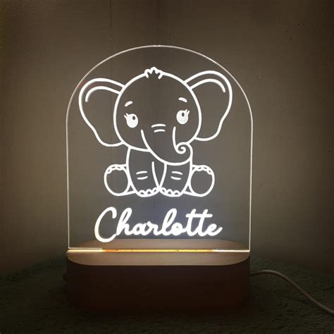 Olifant 3D LED Nachtlampje Met Naam Snel Geleverd Baby