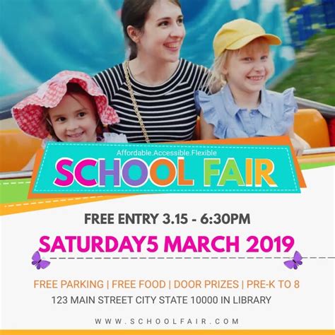 School Fair Online Invitation Template Postermywall