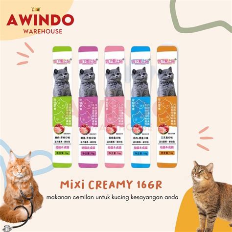 Jual MIXI CREAMY CAT Makanan Snack Cemilan Kucing Adult Kitten 16gr