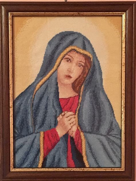 Embroidered Handmade Gobelin Weeping Virgin Arras Finished