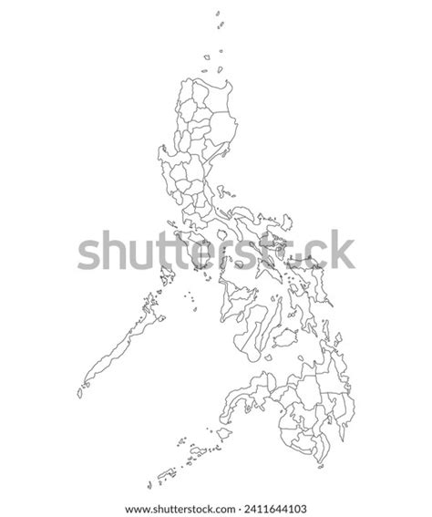 Philippines Map Map Philippines Administrative Provinces Stock Vector