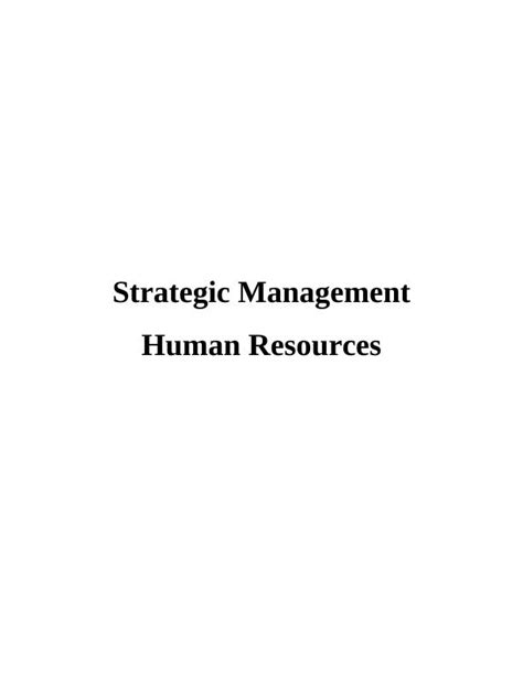 Strategic Human Resource Management And Business Strategy