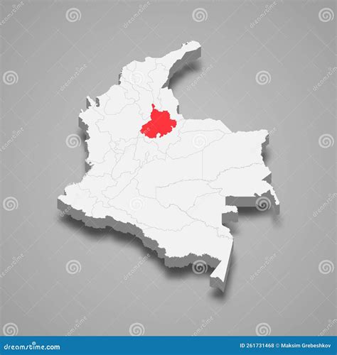 Santander Region Location Within Colombia 3d Map Vector Illustration ...