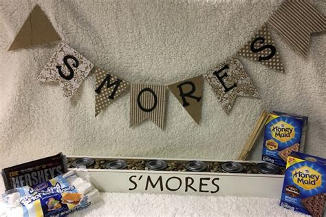 S'mores station Rustic Smores bar wedding Table | Etsy