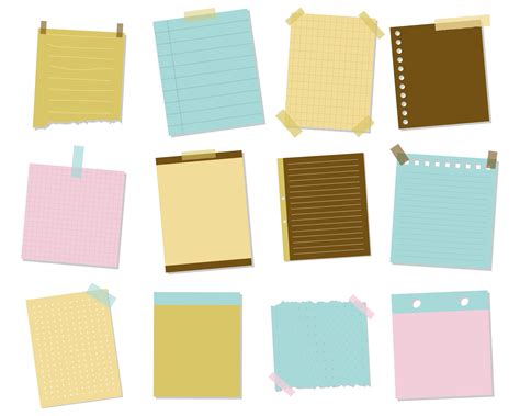 Collection of Note Paper. Blank reminder paper notes. Sticky Note. Vector Illustration 13073846 ...