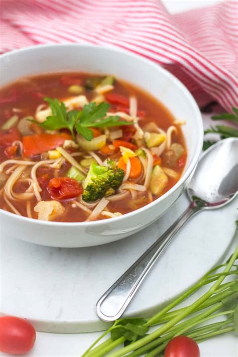 Vegetables And Noodle Soup Vegan Recipes By Vegkitchen