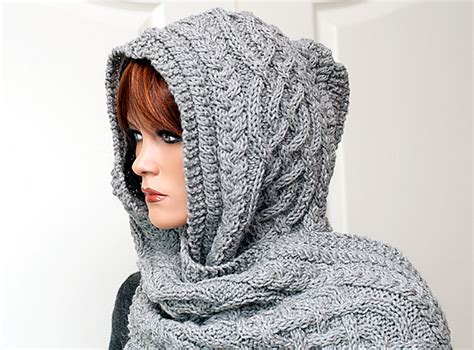 14 Hooded Scarf Knitting Pattern