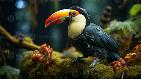 AI generated Toucan bird with long beak beauty nature wildlife animal ...