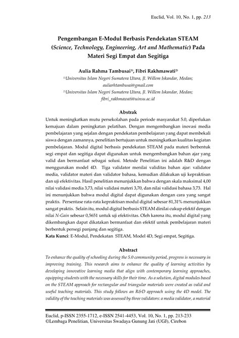 PDF Pengembangan E Modul Berbasis Pendekatan STEAM Science