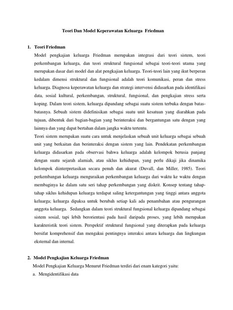 Teori Dan Model Keperawatan Keluarga Friedman Pdf