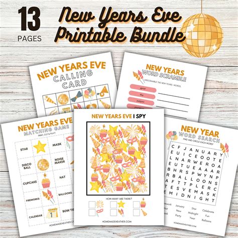 New Years Eve Printable Activity Bundle - New Years Printable PDF