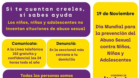 19 De Noviembre Día Mundial Para La Prevención Del Abuso Sexual Contra