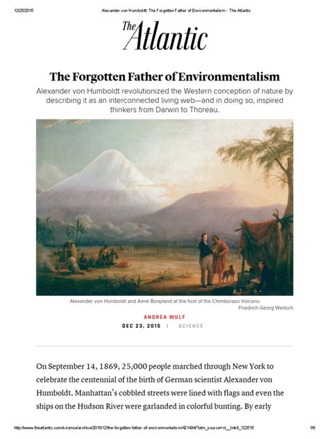Alexander Von Humboldt - The Forgotten Father of Environmentalism | PDF ...