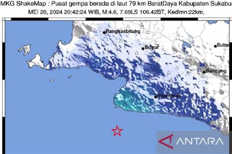 Bpbd Belum Ada Info Dampak Gempa M4 6 Di Sukabumi Senin Malam Antara