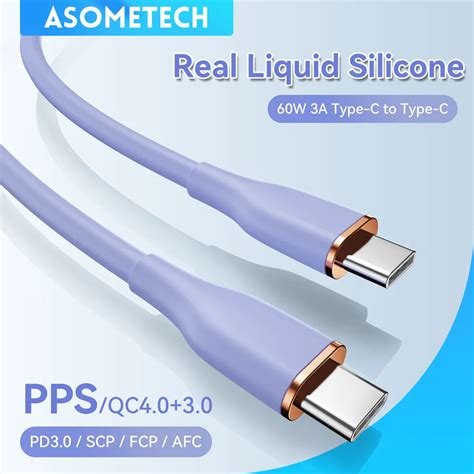 Asometech Cable Usb Tipo C A Tipo C Cable De Carga R Pida Pd De W