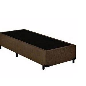 Base Box Solteiro Suede Marrom 78cm Largura Leroy Merlin